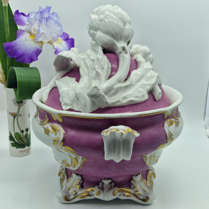 Grande soupière en porcelaine Hispania Valencia, v. 1950