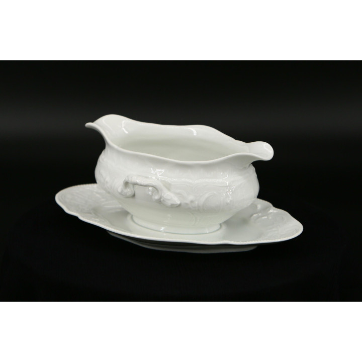 1920s Rosenthal Sauce Boat - Vintage White Rococo Porcelain