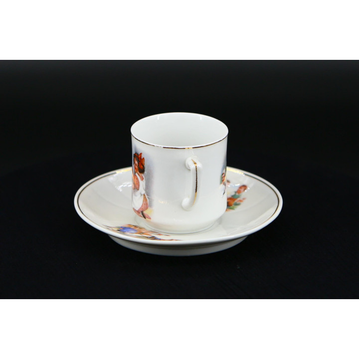 Set de Taza y Platillo de Porcelana Años 20