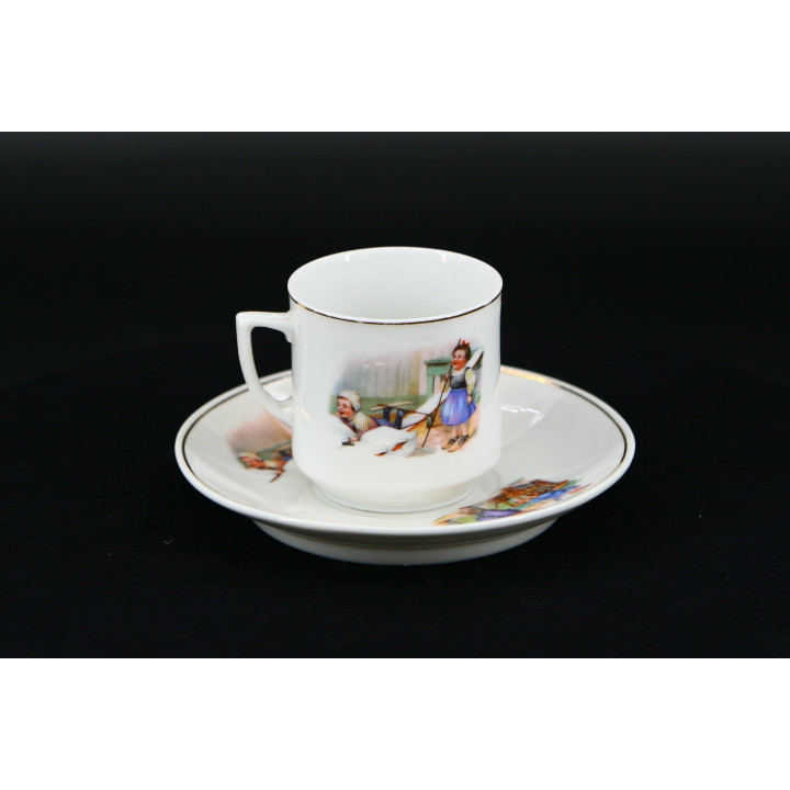 Set de Taza y Platillo de Porcelana Años 20