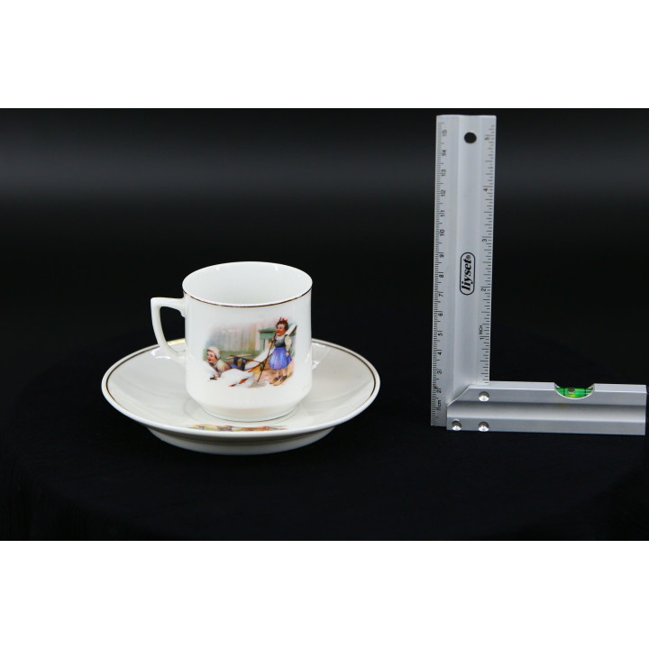 Porzellan-Tasse & Untertasse Set, 1920er Jahre