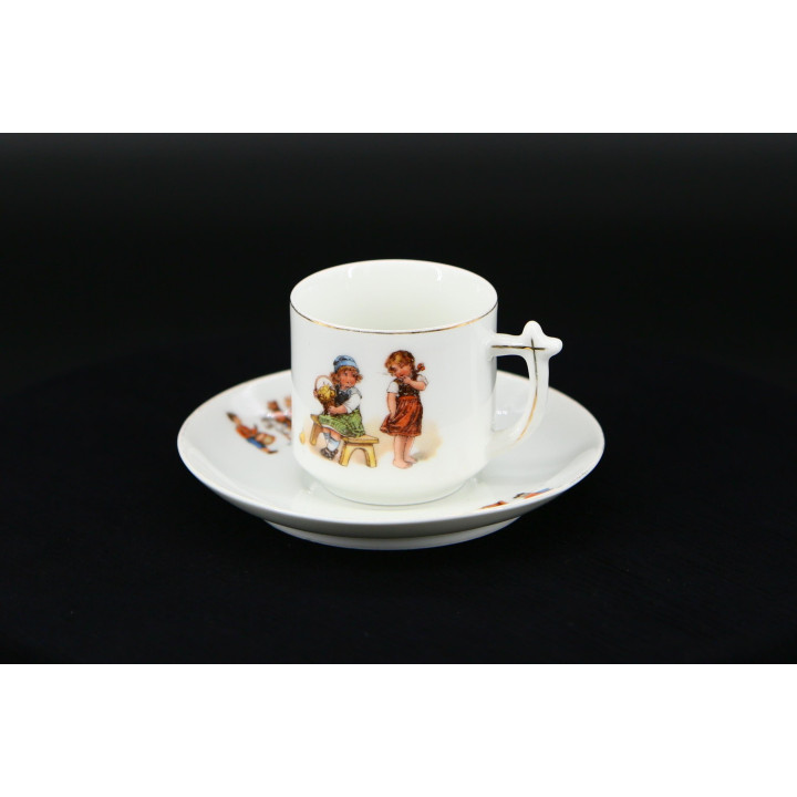 Set Tazza e Piattino Eamag Selb 1920 - Scene Infantili