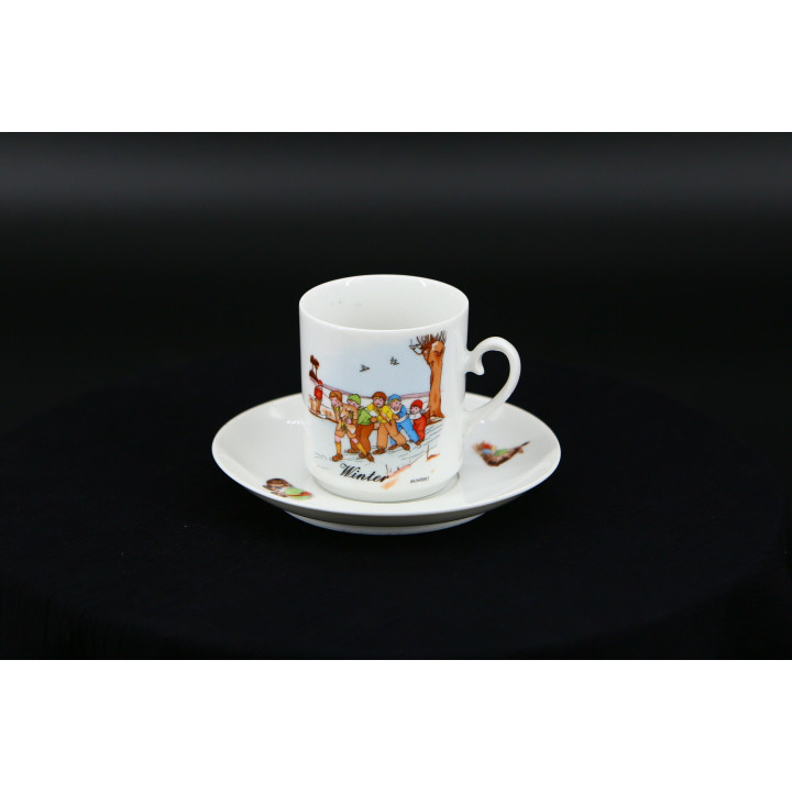 Conjunto Chávena e Pires Porcelana Kronester Baviera Inverno