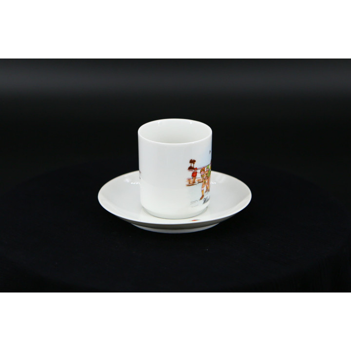 Ensemble Tasse et Soucoupe Porcelaine Kronester Bavière Hiver