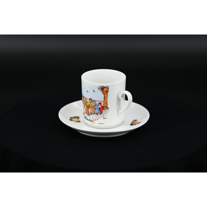 Set Tazza e Piattino in Porcellana Kronester Baviera Anni '60