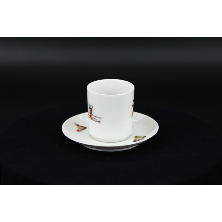 Ensemble Tasse et Soucoupe Porcelaine Kronester Bavière Hiver