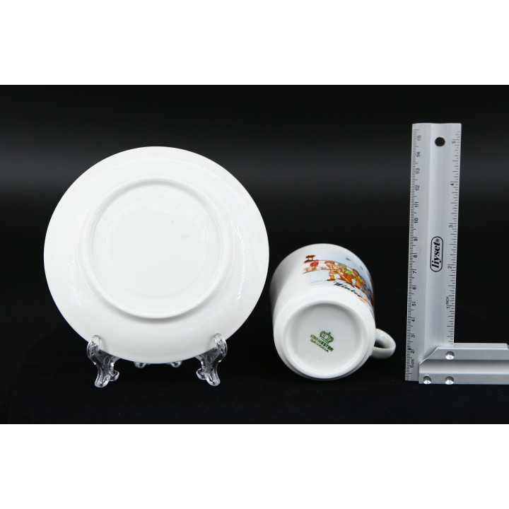クロネスター・ババリア 磁器 カップ＆ソーサー 冬の情景 1960年代