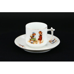 Xícara e Pires Emag Bavaria anos 20 | Porcelana Alemã Vintage
