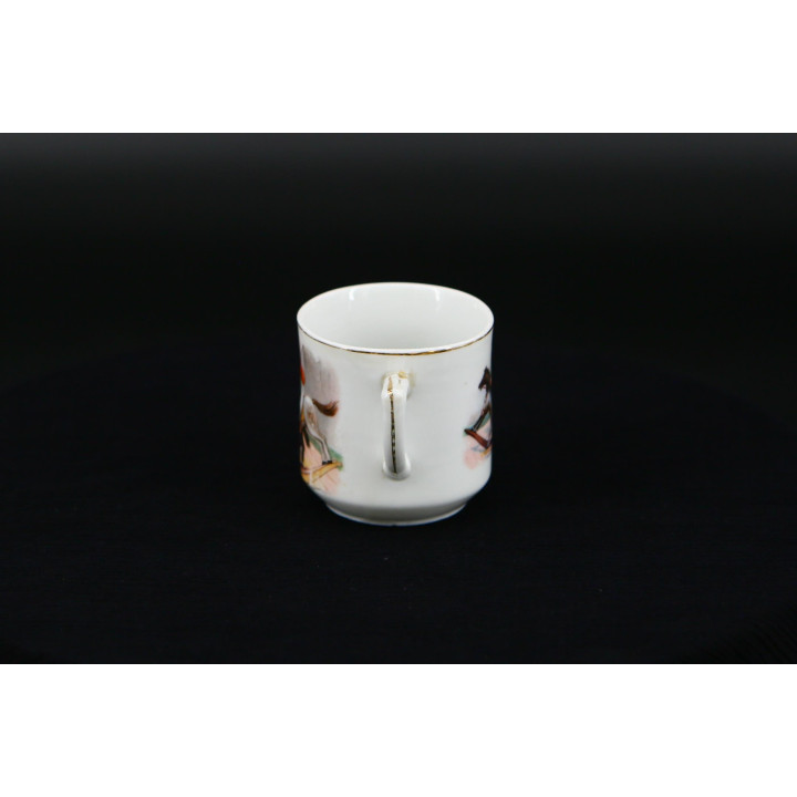 Caneca infantil de porcelana c. 1920 | Cavalo de balanço