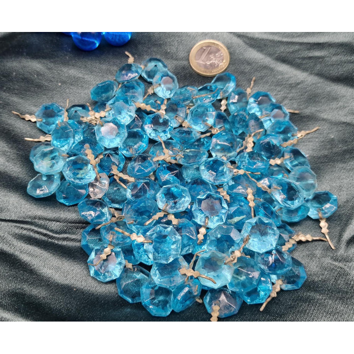 100 Blauwe Kristallen Hangers 14mm voor Kroonluchters