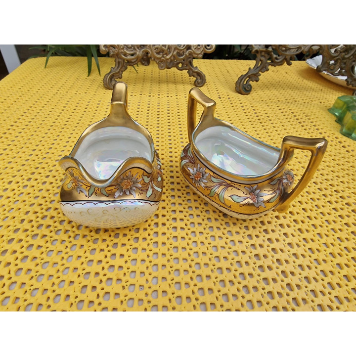Limoges T&V Porcelain Creamer & Sugar Set (c. 1900)