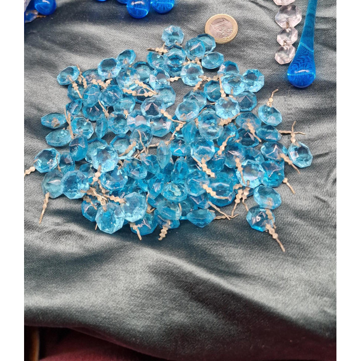 100 Blauwe Kristallen Hangers 14mm voor Kroonluchters