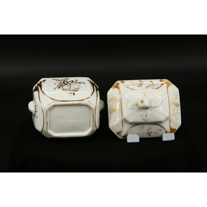 Azucarero de Porcelana William Guérin Limoges, S. XIX