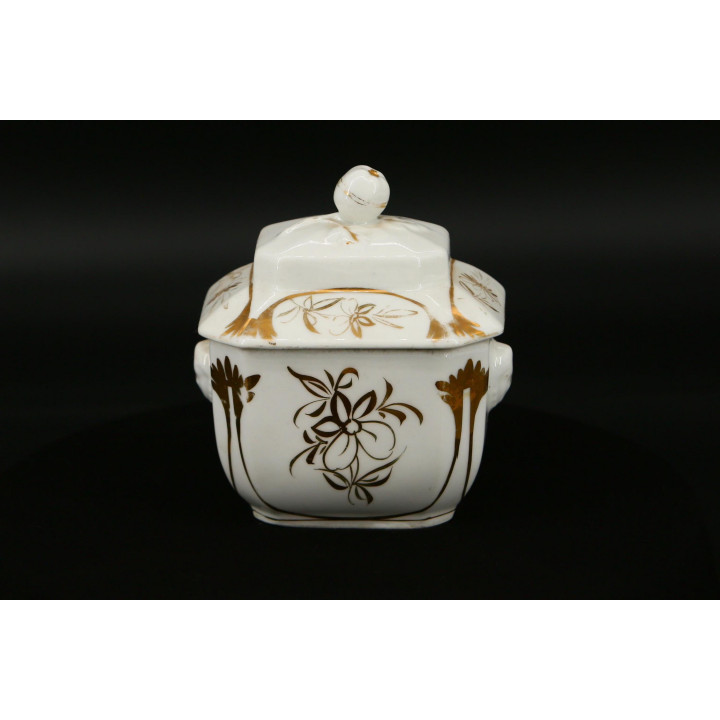 Azucarero de Porcelana William Guérin Limoges, S. XIX