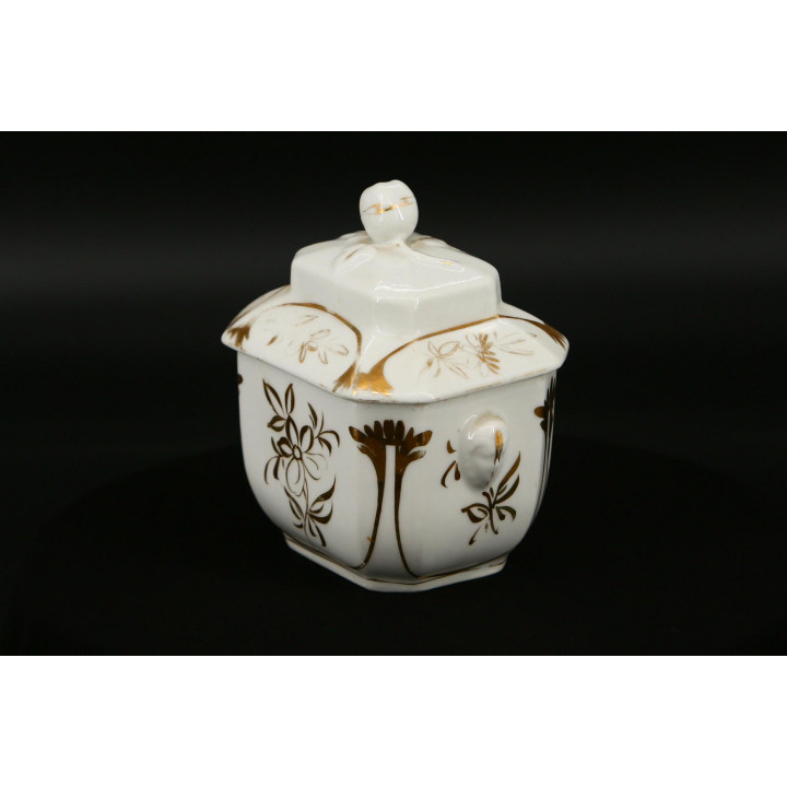 Açucareiro de Porcelana William Guérin Limoges, Séc. XIX