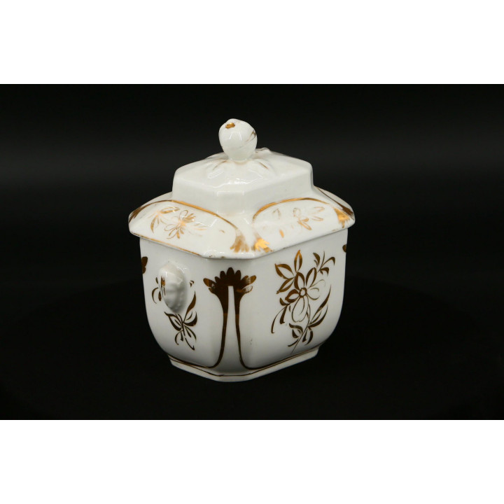 Açucareiro de Porcelana William Guérin Limoges, Séc. XIX