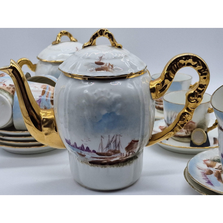 Antikes Limoges Porzellan-Kaffeeservice 19. Jh.