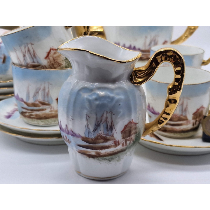 Antikes Limoges Porzellan-Kaffeeservice 19. Jh.