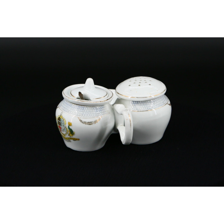 Antikes Ilfracombe Crested China Gewürzset (um 1930)