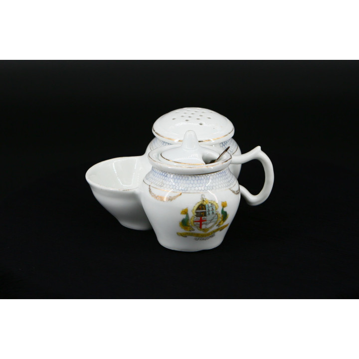 Set Porta Spezie Crested China Ilfracombe (c. 1930)
