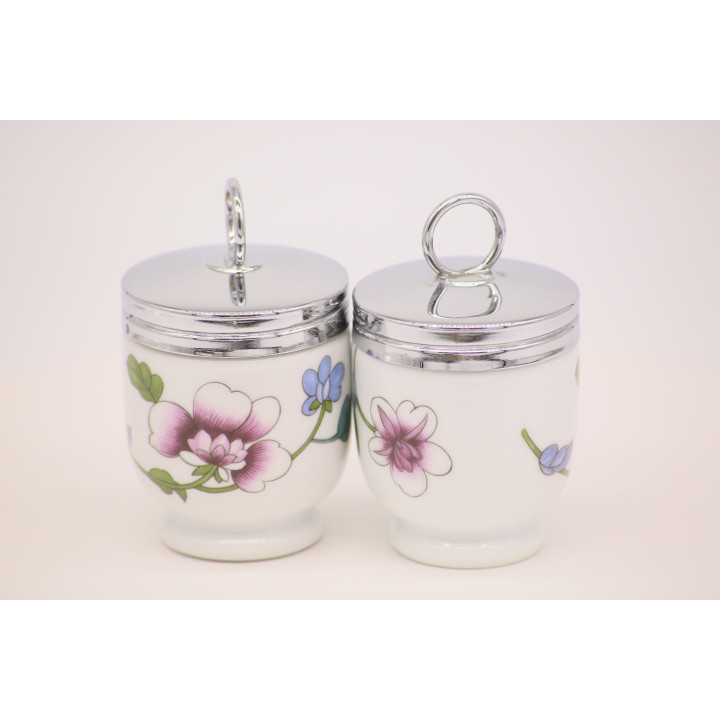 Pair of Royal Worcester Egg Coddlers Summer's Day
