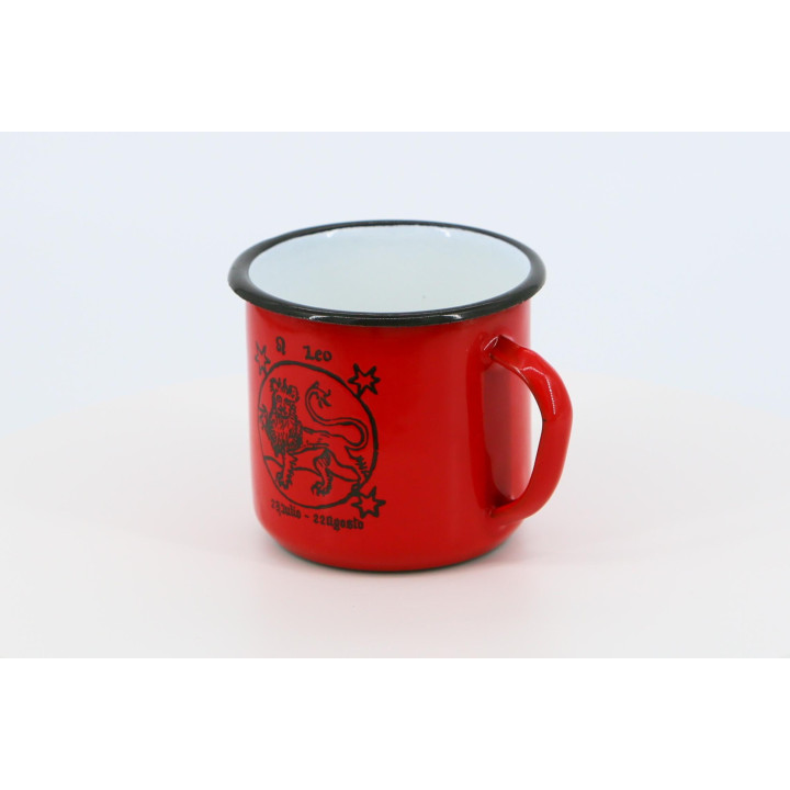Caneca Vintage Leão em Metal Esmaltado Anos 70