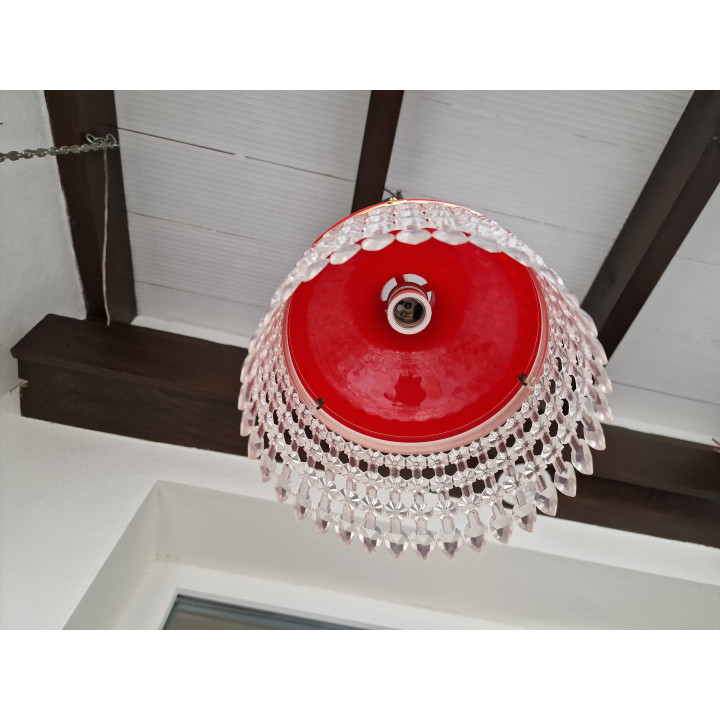 Space Age Hanglamp jaren 60 — Vintage Rood Acryl Design