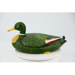 Mallard Duck Ceramic Tureen Caldas da Rainha F. Mendes 1920s