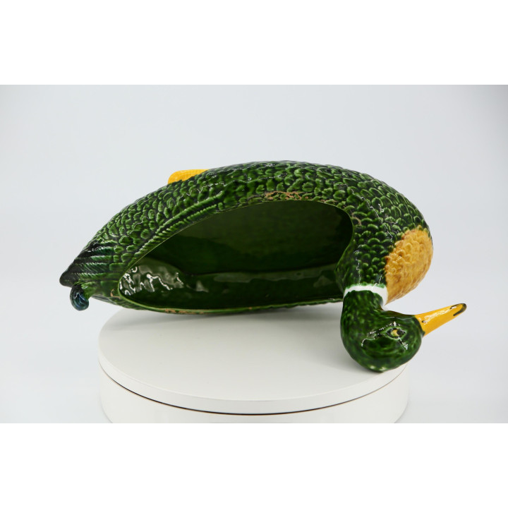 Mallard Duck Ceramic Tureen Caldas da Rainha F. Mendes 1920s
