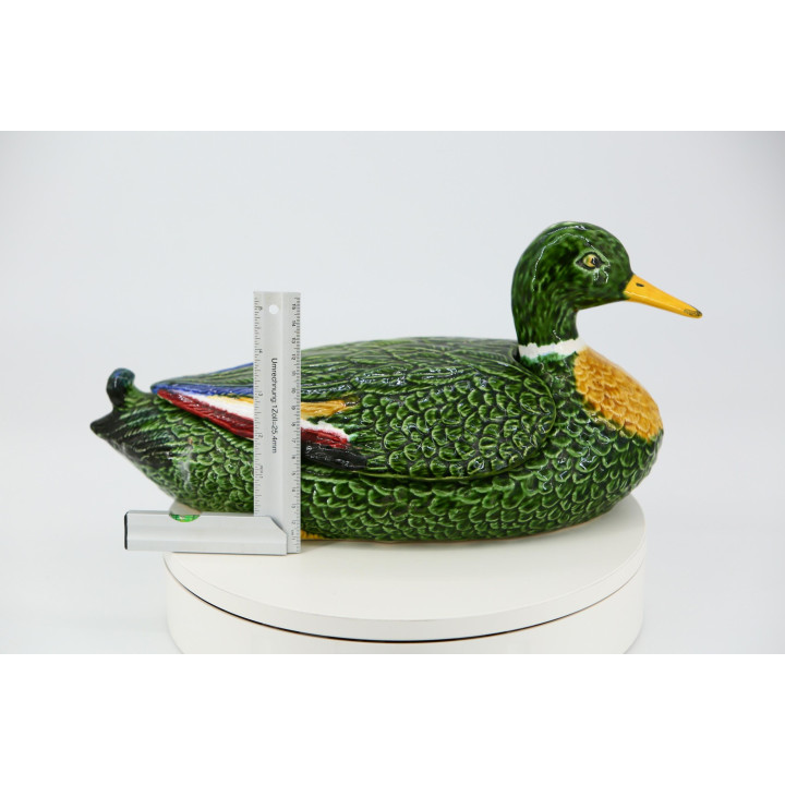 Mallard Duck Ceramic Tureen Caldas da Rainha F. Mendes 1920s
