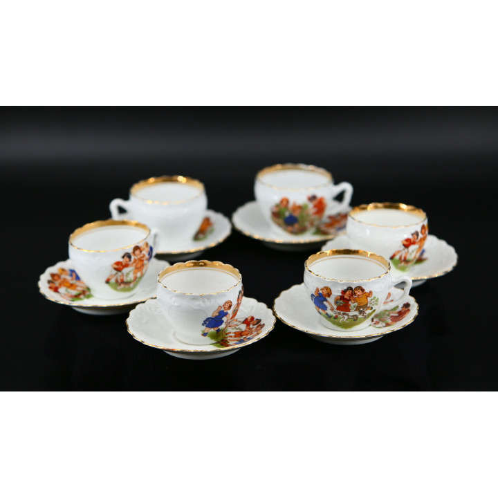 Vintage Duitse Porseleinen Kop en Schotel Set 1950