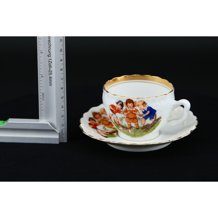 Set Tazza e Piattino in Porcellana Tedesca Vintage
