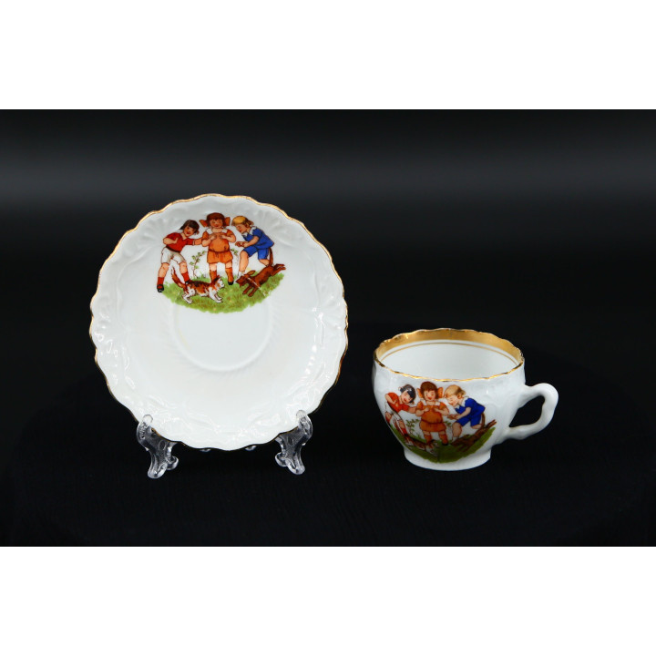 Set Tazza e Piattino in Porcellana Tedesca Vintage