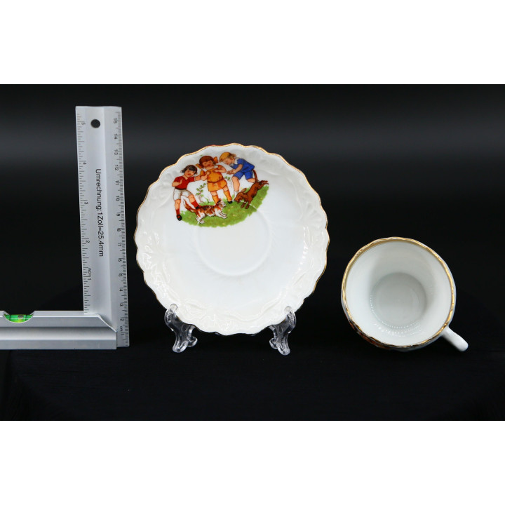 Conjunto Taza y Platillo Porcelana Alemana 1950