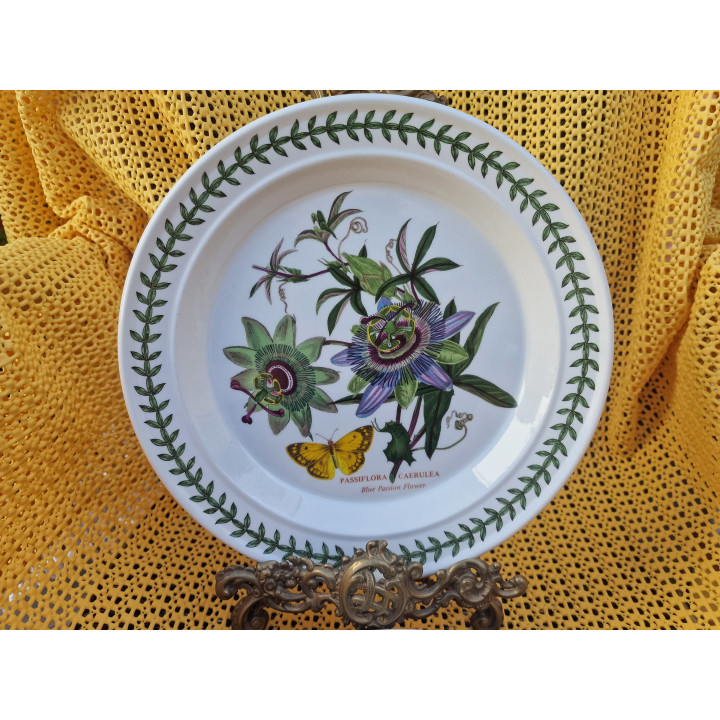 Assiette Plate Portmeirion Botanic Garden, Plat Céramique Anglaise 26.5cm, Susan Williams-Ellis Pivoine Fleur de la Passion, 19…