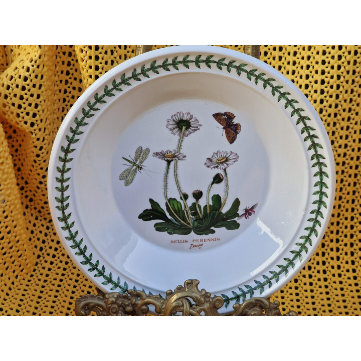 2er Set Portmeirion Botanic Garden Suppenteller, Bellis & Cistus Pastateller, Englisches Vintage Geschirr 1970er Susan Williams…