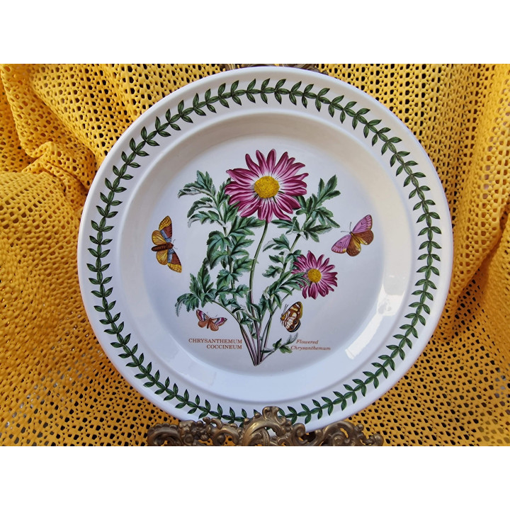 Portmeirion Botanic Garden Dinerbord - Chrysanthemum Coccineum Patroon, Engelse Keramiek Serveerschaal 26,7cm, Vintage Jaren 19…