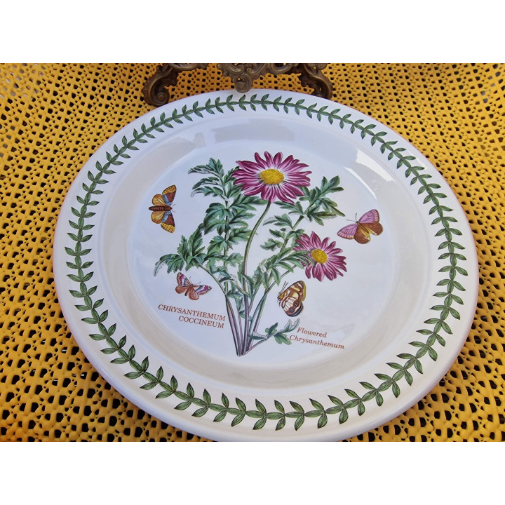 Portmeirion Botanic Garden Dinerbord - Chrysanthemum Coccineum Patroon, Engelse Keramiek Serveerschaal 26,7cm, Vintage Jaren 19…
