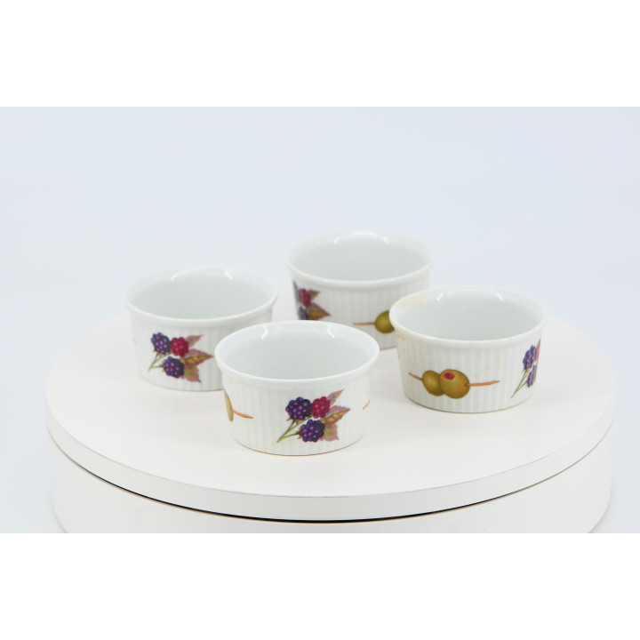 Set of 4 Royal Worcester Evesham M Ramekins - Vintage