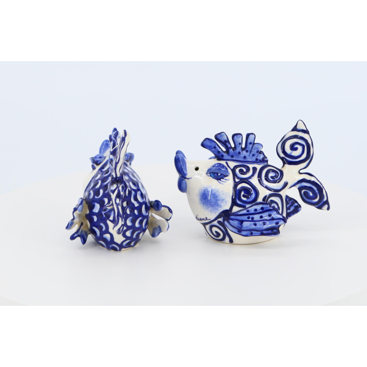 Diane 2001 Stoneware Salt & Pepper Shakers - Nautical Design