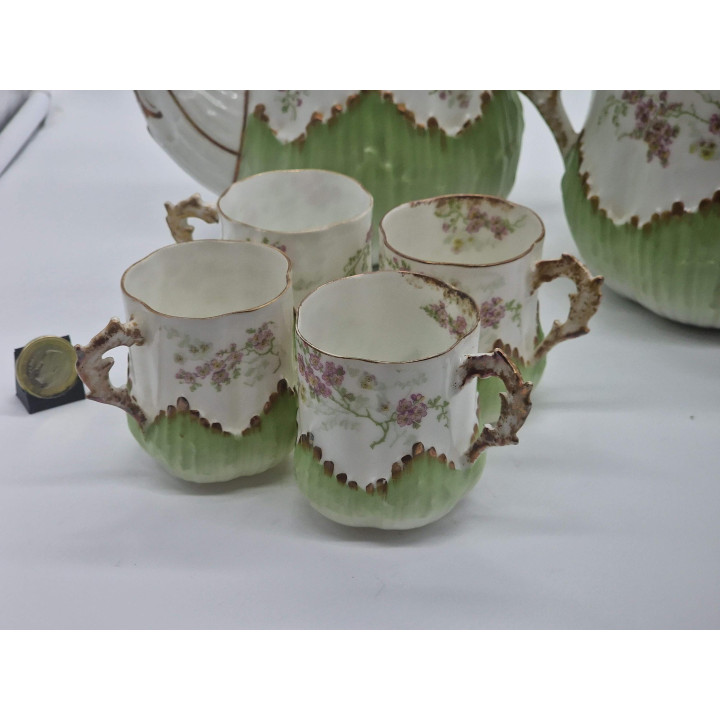 Zabytkowy francuski serwis kawowy z porcelany - XIX wiek