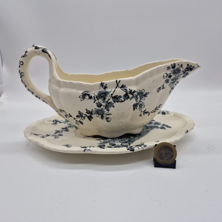 Saucière et Plat Keeling & Co Essex - Staffordshire XIXe siècle