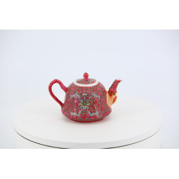 Bule Chinês de Cerâmica Vintage Famille Rose