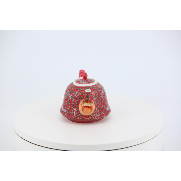 Vintage Chinesische Keramik-Teekanne Famille Rose