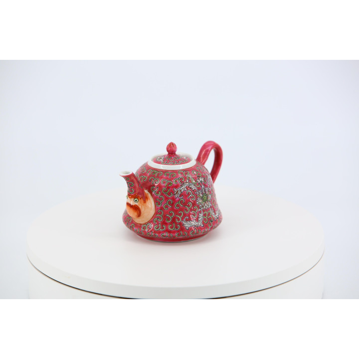 Chiński Ceramiczny Imbryk Vintage Famille Rose