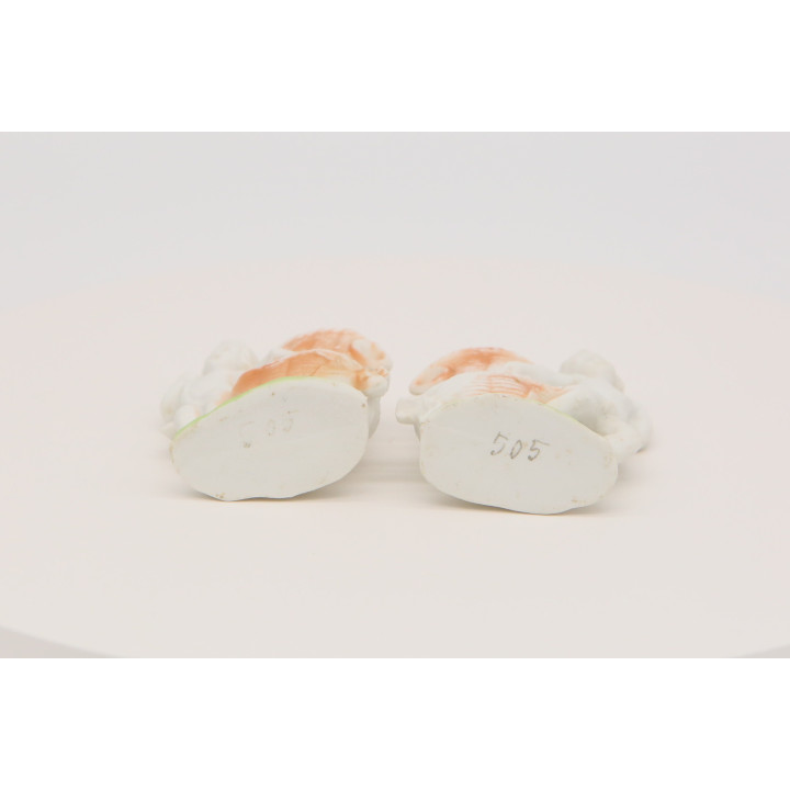 Saleiro e pimenteiro antigo em porcelana biscuit, Turíngia c. 1900