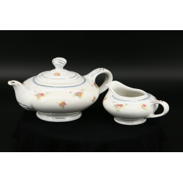 Vintage Jäger porseleinen theeset: theepot en melkkan