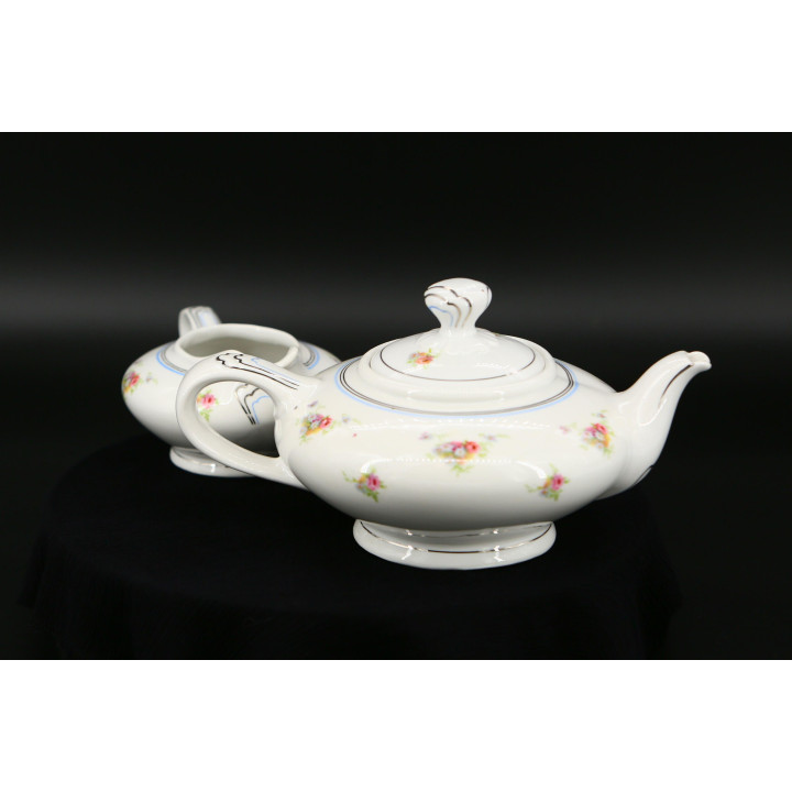 Juego de té vintage Jäger: Tetera y lechera de porcelana