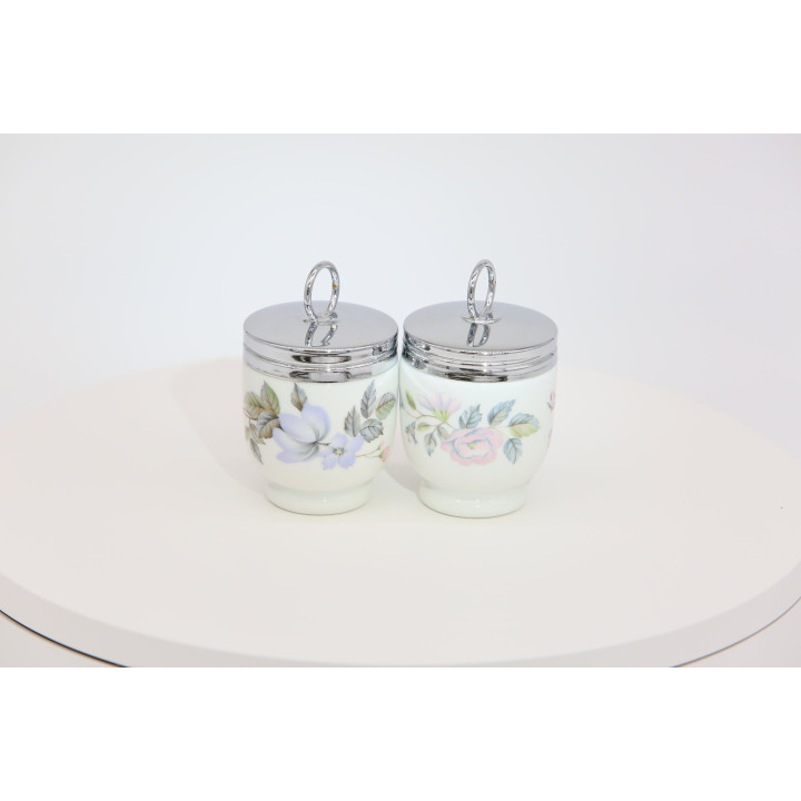 Paire de Coquetiers Royal Worcester - Porcelaine Vintage 80s