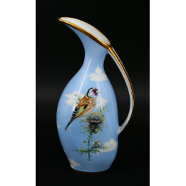 Jarra Porcelana Jäger & Co 1930 - Pintassilgo e Ouro